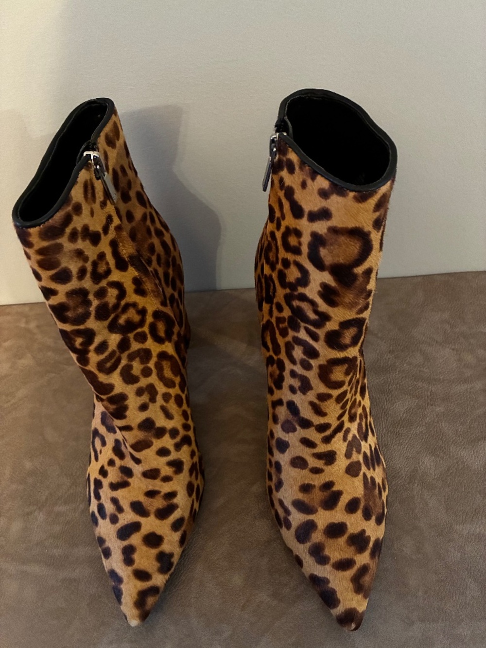 Marc fisher leopard pointed booties